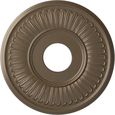 Ekena Millwork Berkshire Ceiling Medallion (Fits Canopies up to 7"), 15 3/4"OD x 3 7/8"ID x 3/4"P, Warm Silver CM15BEWSS